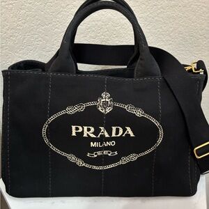 Prada Black Canapa tote - Nero